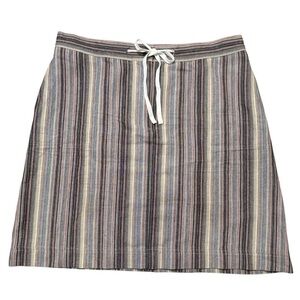 Christopher & Banks Size 8 100% Cotton Striped Drawstring Skirt